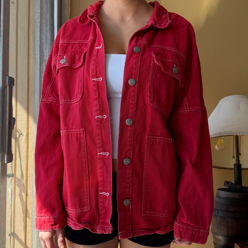 Superdown Cherry Red Jean Jacket